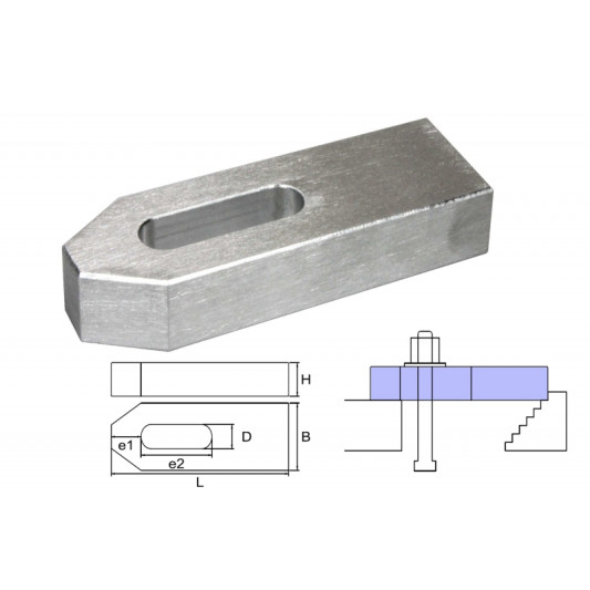 Cast aluminum clamp M12/14x160x40x20 Cast aluminum clamp M12/14x160x40x20